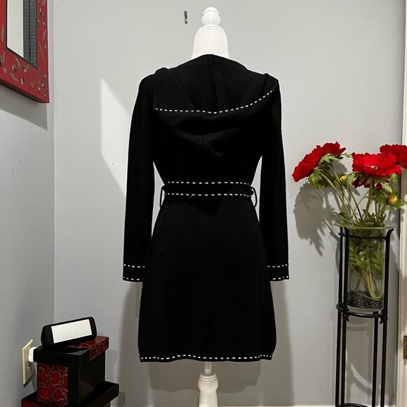 NEW Twiggy Longline Whipstitch Belted Hooded Contrast Zip Travel Sweater Jacke… - Picture 5 of 16